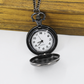 Black vintage pocket watch necklace open view