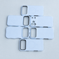 Blank wavy sublimation film phone cases laid out showing the full model range