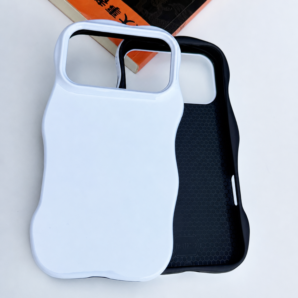 Glossy blank film phone case material, two cases overlapping