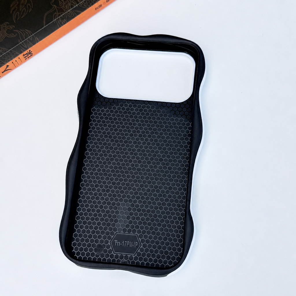 Blank phone case back showing the black honeycomb texture