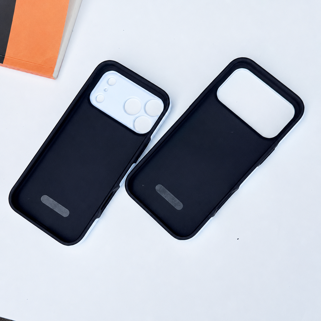 Blank magnetic phone cases in black, two-in-one construction