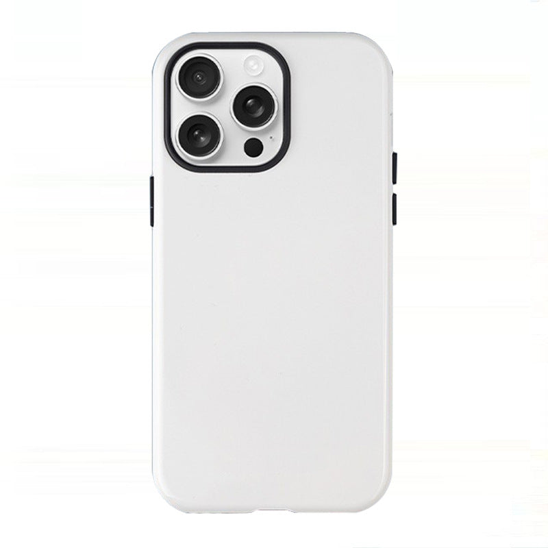 Blank 3D film two-in-one sublimation phone case, white front view
