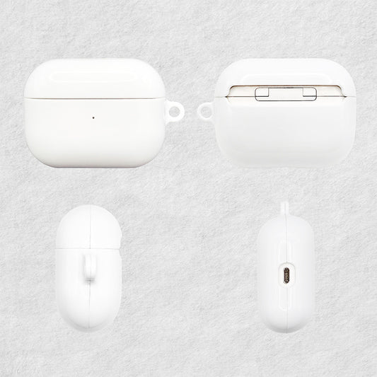 Blank white AirPods case film shell set - closed case, open case and loose shells