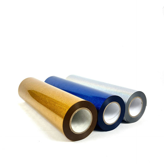 High  Quality  Glitter TPU  HTV,Sticky Back,0.5x25meter/roll in 8 colors