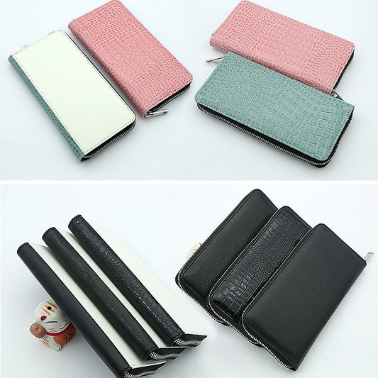 Sublimation Blank PU Leather long Purse/wallet Lichee Pattern/crocodile skin/snake skin for wholesaler only