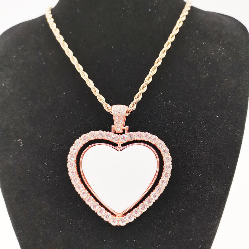 Sublimation blank Necklace rectangle /wings/hearts with inserts