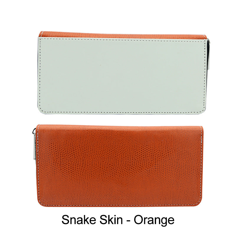 Sublimation Blank PU Leather long Purse/wallet Lichee Pattern/crocodile skin/snake skin for wholesaler only