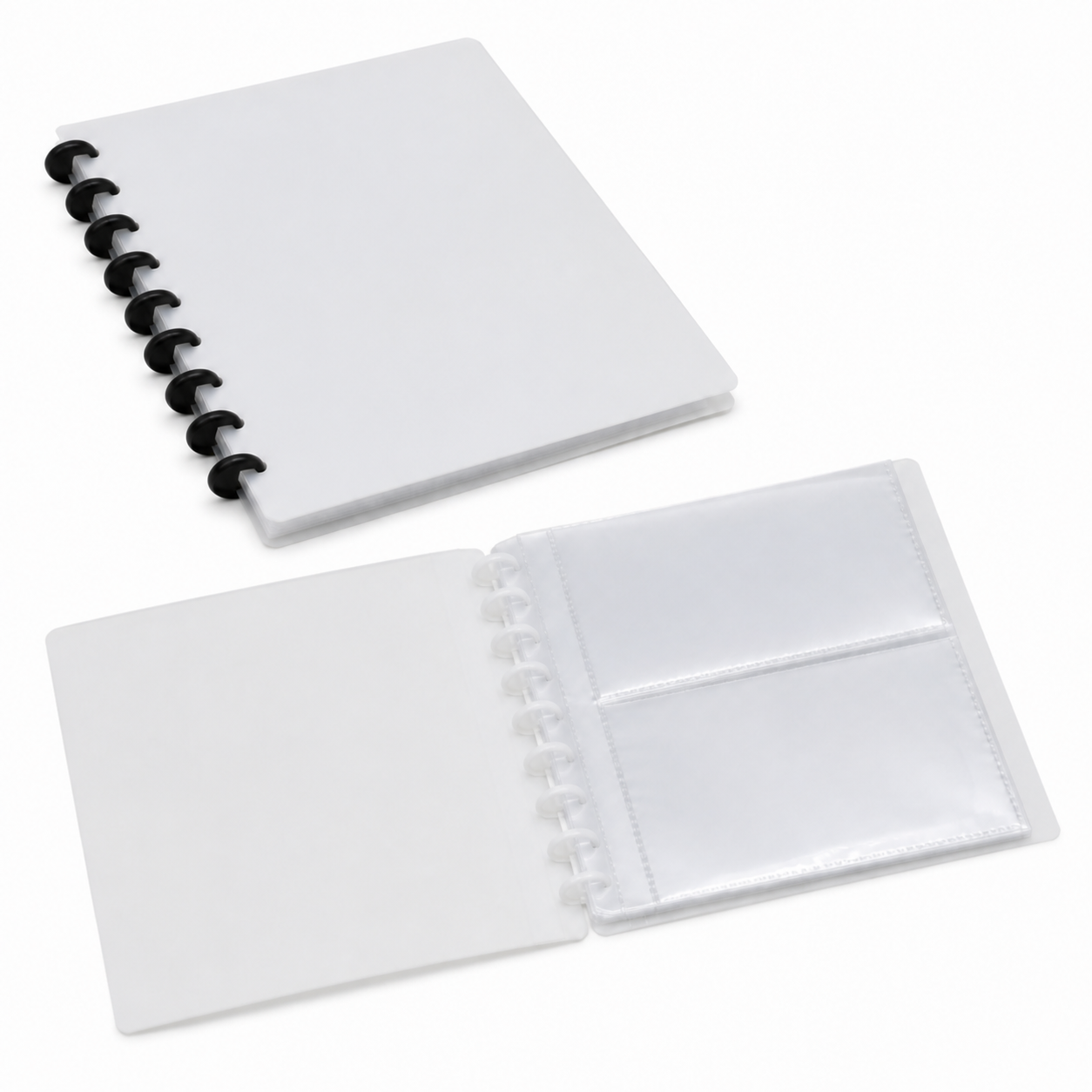 Blank PET sublimation photo album with black and clear disc fasteners