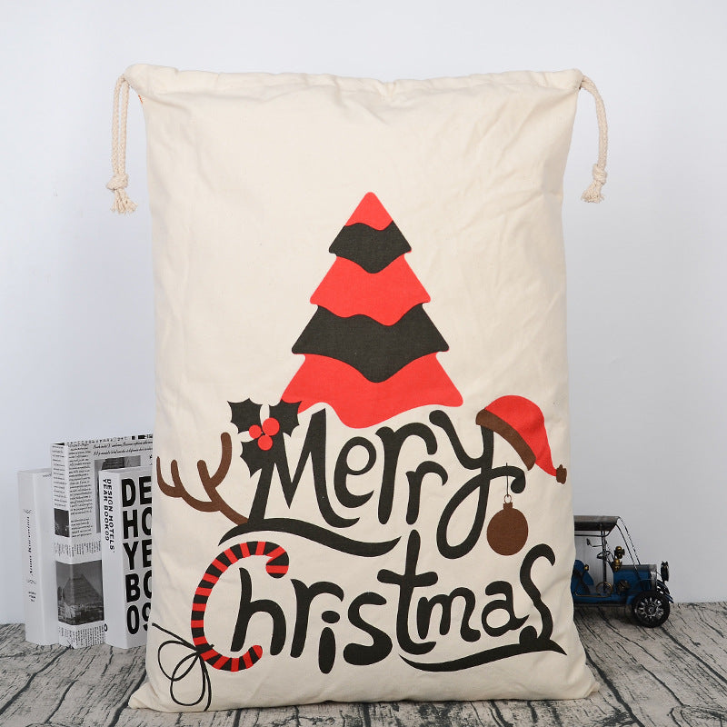 Printed Santa Sacks Big 50x70cm cotton thick material