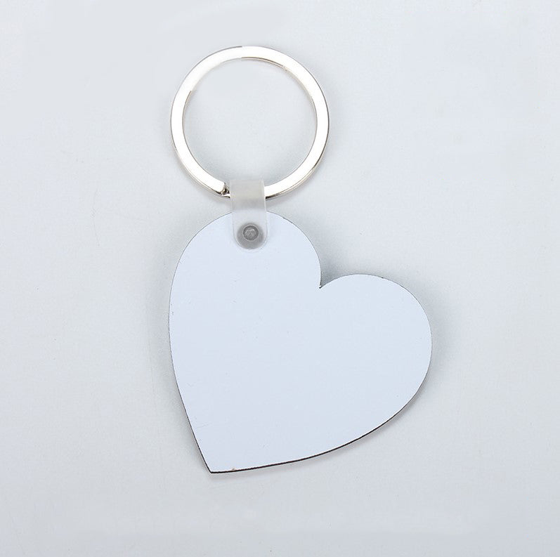 Sublimation Sing side/ double Side  Printable Mdf Key Chains with plastic connector and Rings - SP Sublimation