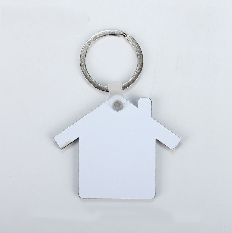 Sublimation Sing side/ double Side  Printable Mdf Key Chains with plastic connector and Rings - SP Sublimation