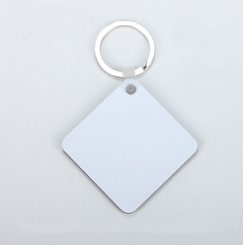 Sublimation Sing side/ double Side  Printable Mdf Key Chains with plastic connector and Rings - SP Sublimation