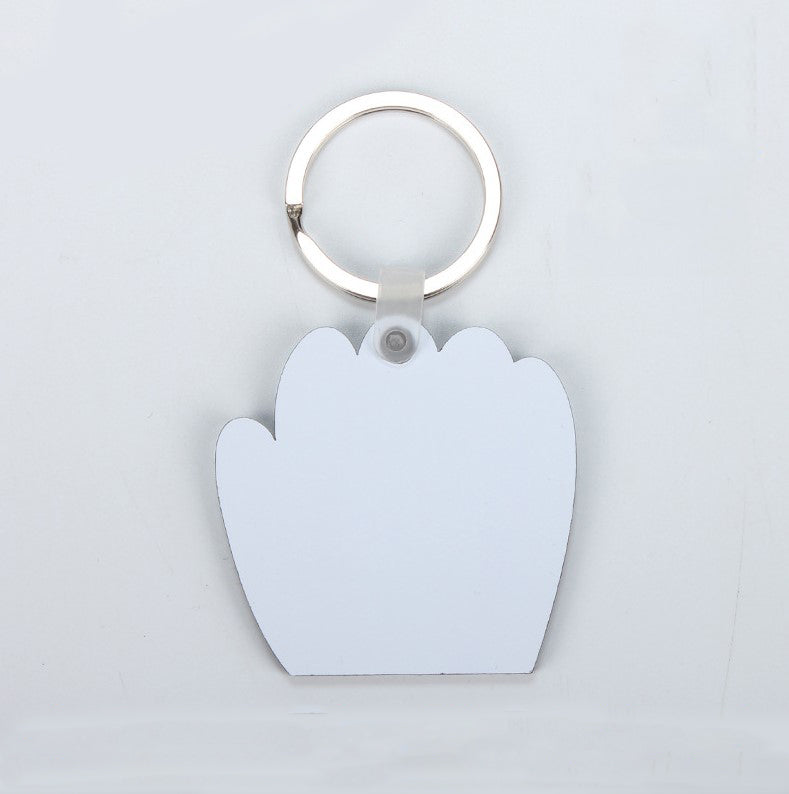 Sublimation Sing side/ double Side  Printable Mdf Key Chains with plastic connector and Rings - SP Sublimation