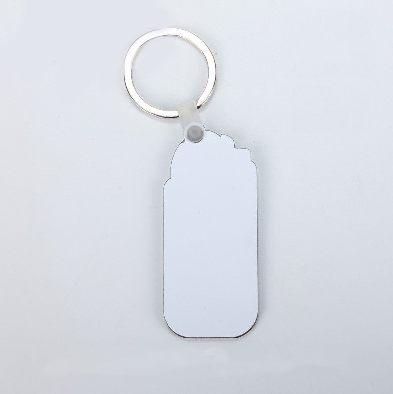 Sublimation Sing side/ double Side  Printable Mdf Key Chains with plastic connector and Rings - SP Sublimation