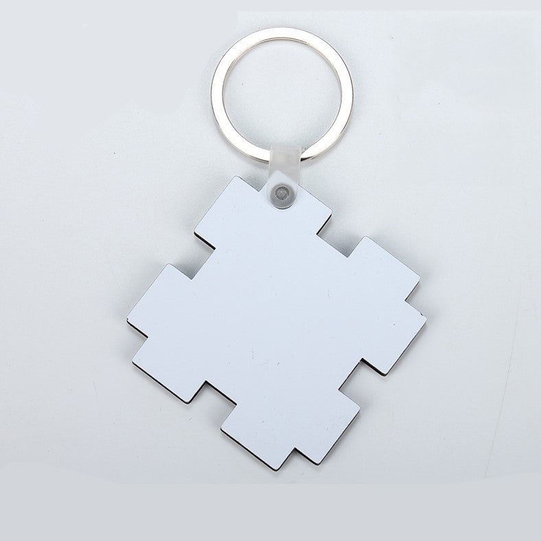 Sublimation Sing side/ double Side  Printable Mdf Key Chains with plastic connector and Rings - SP Sublimation