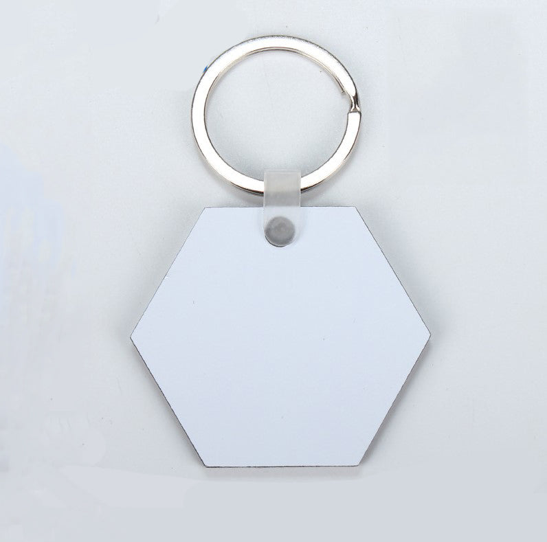 Sublimation Sing side/ double Side  Printable Mdf Key Chains with plastic connector and Rings - SP Sublimation