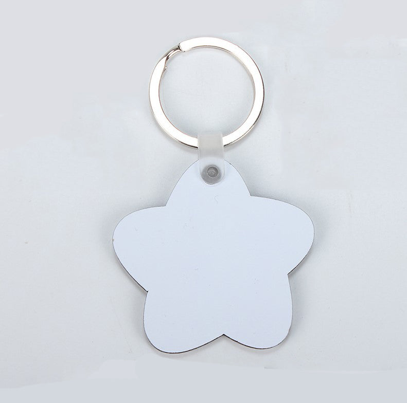 Sublimation Sing side/ double Side  Printable Mdf Key Chains with plastic connector and Rings - SP Sublimation