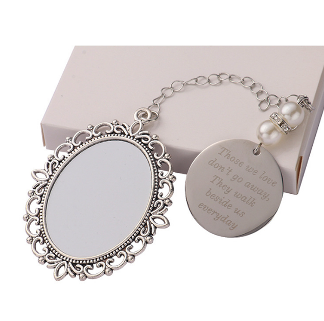 Memorial Photo Charm with Custom Laser Engraving Text - SP Sublimation