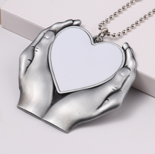 car hanger sublimation blanks hand on heart charm - SP Sublimation