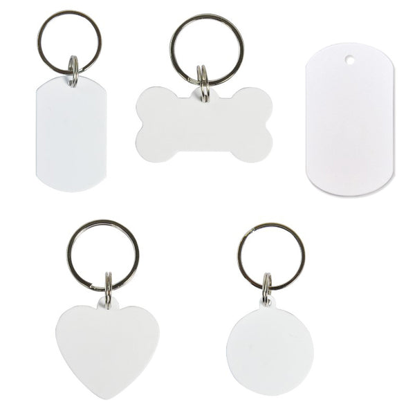 20PCS Sublimation Blank Dog Tag Paw Shape Sublimation Double Sided Dog Tags  with Key Ring MDF Heat Transfer Pet Tag Pendent