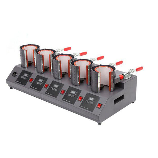 Mug Press Machine 5 workstation for 11oz mugs,5 individual control panels - SP Sublimation