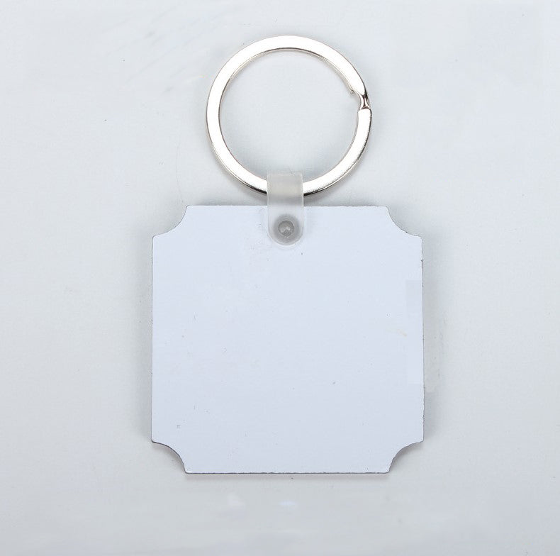 Sublimation Sing side/ double Side  Printable Mdf Key Chains with plastic connector and Rings - SP Sublimation