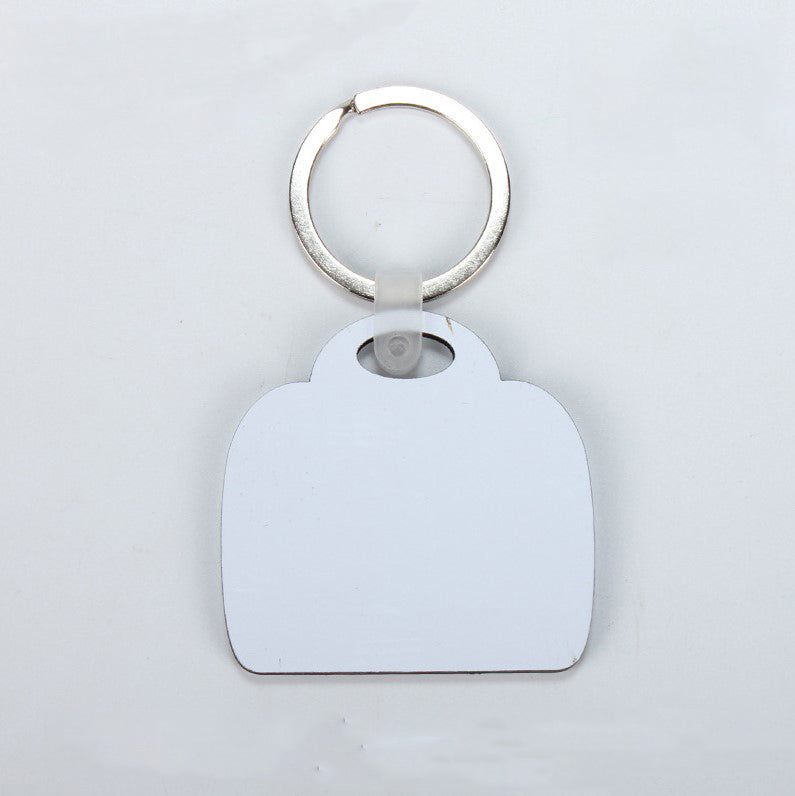 Sublimation Sing side/ double Side  Printable Mdf Key Chains with plastic connector and Rings - SP Sublimation