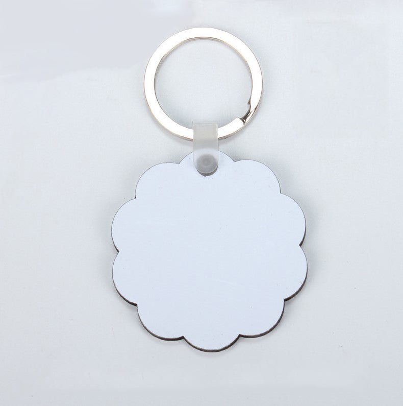 Sublimation Sing side/ double Side  Printable Mdf Key Chains with plastic connector and Rings - SP Sublimation