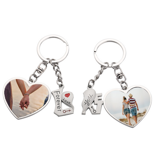 Sublimation Blank  Couple  Key  Chains with inserts in 2 shapes sell in Pair - SP Sublimation