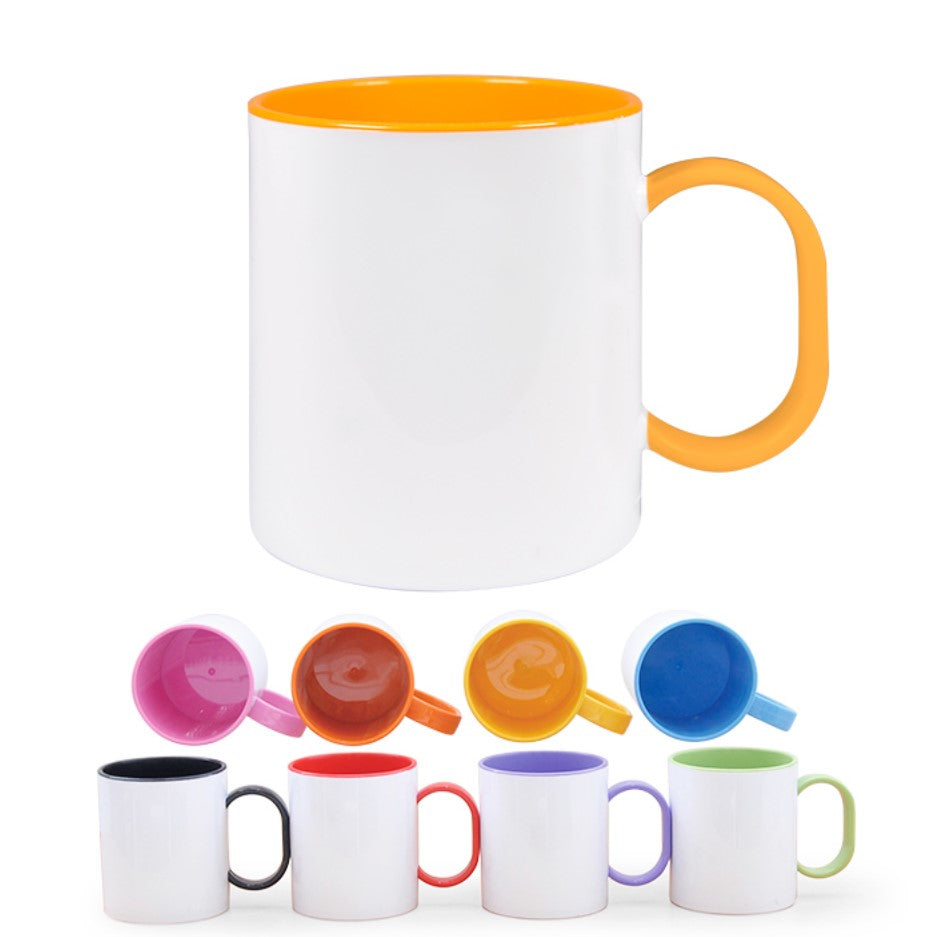 11oz inner color handle color polymer mugs for sublimation - SP Sublimation