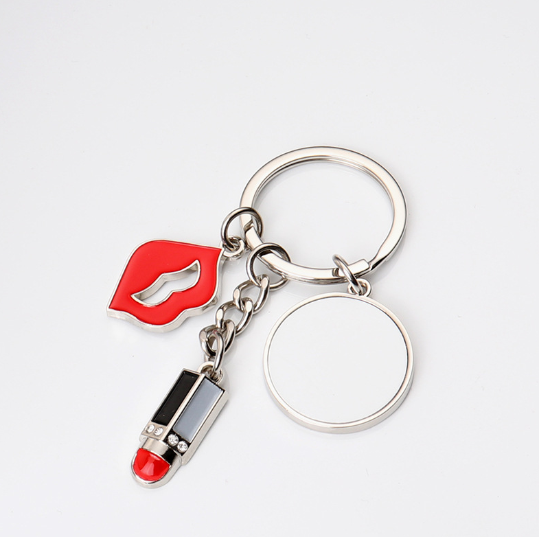 Sublimation Blank  lipstick key chains with insert in 2 shapes - SP Sublimation