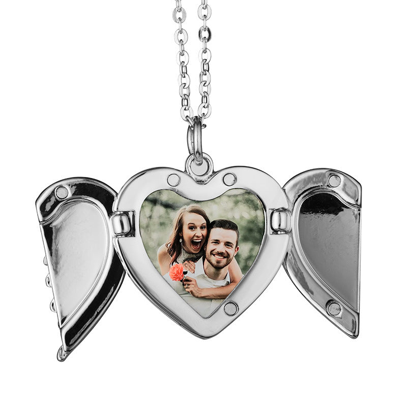 Sublimation  Blank  Angel wings open Necklace Valentine's Day - SP Sublimation