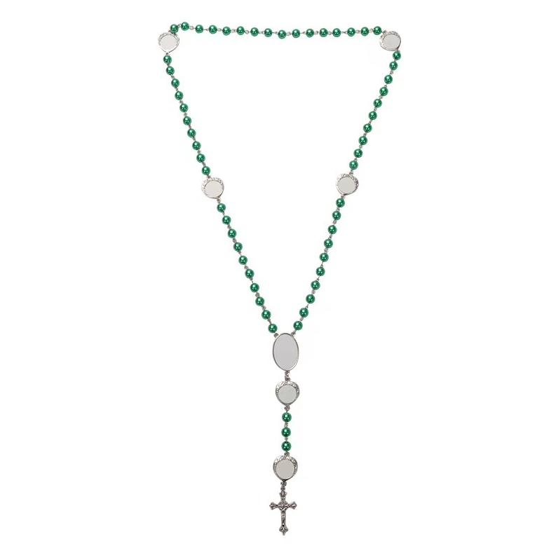 Rosary Cross Sublimation Blank Necklace with 7 Pics - SP Sublimation