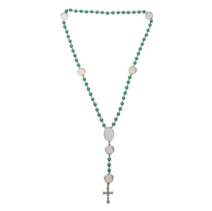 Rosary Cross Sublimation Blank Necklace with 7 Pics - SP Sublimation