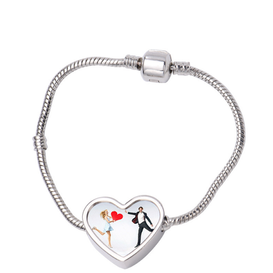 Heart ShapePlated Sublimation Blank Bracelet - SP Sublimation