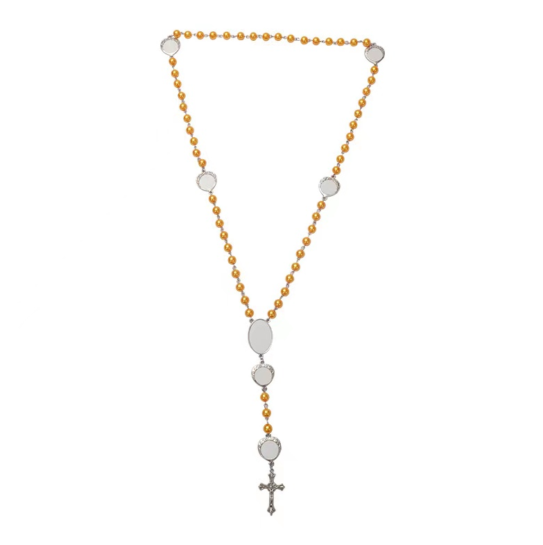 Rosary Cross Sublimation Blank Necklace with 7 Pics - SP Sublimation