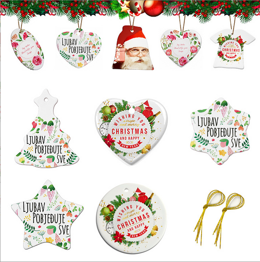 Sublimation  Blank Ceramic  Christmas Ornaments - SP Sublimation