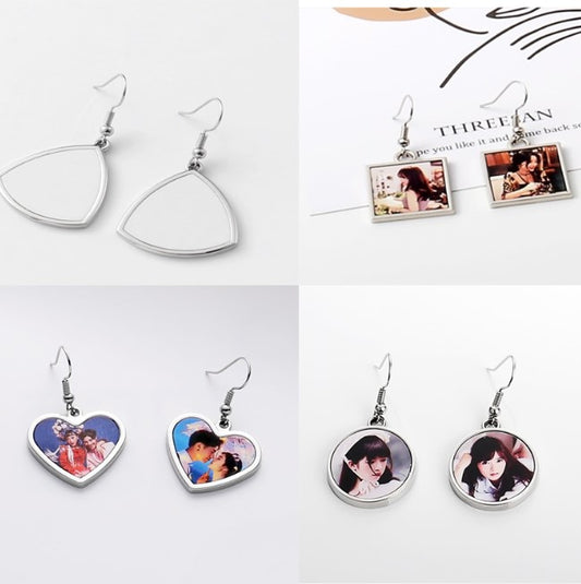 Sublimation Blank ear Rings in 4 designs with alu insert - SP Sublimation